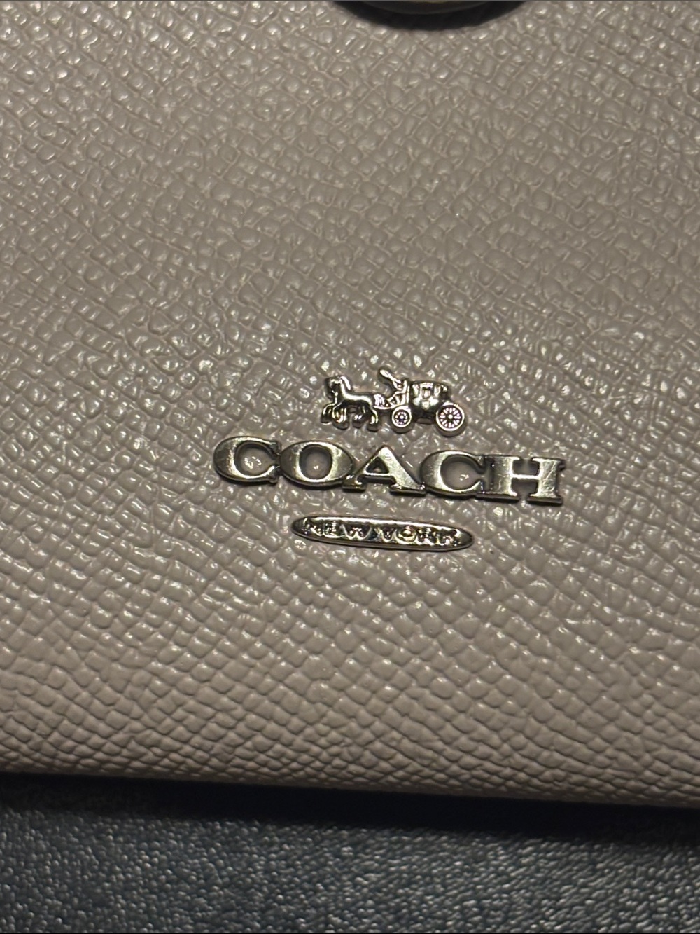 Coach Pebbled Leather Medium Corner Zip Snap Wallet in Light Beige - Picture 2 of 16